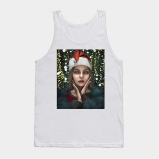 Portrait Of Female Anime Santa  2 Tank Top